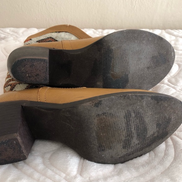 Western style booties leather uppers, Aztec print - Picture 10 of 12